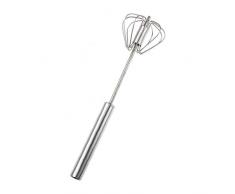 CULER Outil de Cuisine Mélangeur de mélange Inoxydable Fouet Agitateur Fouet Foamer Tournez Le Bouton Push Main Fouet Stiring Outil