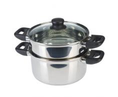 Axentia 220690 Cuiseur Vapeur à 2 Niveaux, 2.5 liters, Argent