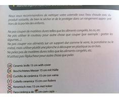 Easy Make KD3118 Couteau avec Eplucheur, ABS/Céramique, Noir/Blanc, 12,5 x 7,6 x 1,8 cm