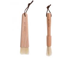 Kitchenmore Pinceau de cuisine en soies naturelles avec manche ergonomique en bois 1#+2#.