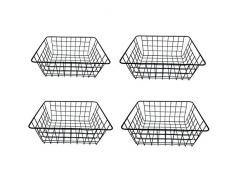 DLAGER Lot de 4 corbeilles de rangement en métal pour armoires de cuisine, garde-manger, salle de bain, buanderie, placards Noir