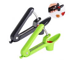 Dénoyauteur à cerises et à olives avec coupe de support en silicone souple et structure en acier inoxydable, couleur aléatoire.