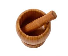 Chytaii Mortier et Pilon en Bambou Naturel Ustensiles de Cuisine