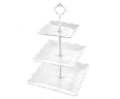 Wolintek Présentoir à Gâteaux 2/3 Etages Support à Gâteaux, Porte-gâteaux et Support à Desserts pour Mariage Fête Soirée Anniversaire (B)