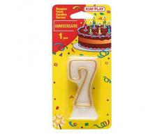 WDK Partner - COU607 - Décoration de gâteau - Bougie Chiffre 7
