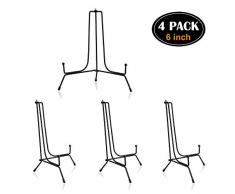 IPOW 4PCS Chevalets Support d’Assiette en Fer Support Presentoir Décoratifs Plaque Support Cadre Photo pour Exposer Image, daffichage de Porcelaine,Livres de Cuisine,Tableaux,et pièces d’Art - 6’’