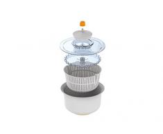 Fiskars Essoreuse à salade avec saladier intégré, Diamètre: 25 cm, Hauteur: 16,9 cm, Plastique, Functional Form, Blanc/Orange, 1014433
