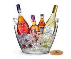 Yobansa 8L Acrylique Grand Seau à Glace, Seaux à Champagne Seau à Champagne Seau à Vin, Récipient De Stockage De Fruits et Légumes (Clear)