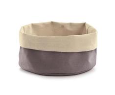 Zeller 18002 Corbeille Ã pain ronde en coton anthracite/crÃ¨me, 20 x 12 cm