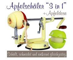 Éplucheur à pommes Made for us professionnel en aluminium, avec coupe-pomme, vide-pomme et boîte à pomme, vanille-jaune