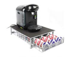 Maison & White 60 Porte Café Capsules Tassimo Nespresso Distributeur Présentoir Café Accessoires pour Machine à café Dolce Gusto | Gris