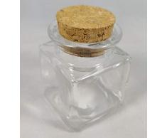 24 PIÈCES Bocal verre pot sachets à dragées carré cap liège BONBONNIÈRE