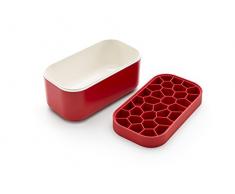 Lékué 0250400R05C002 Bac à Glaçons Plastique Rouge 11,6 x 12,5 x 22,5 cm