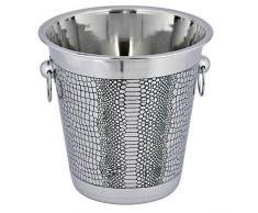 Kosma Seau à champagne en acier inoxydable Finition peau de crocodile 21 x 21 cm
