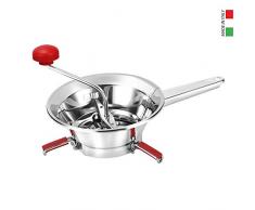 Pedrini 04GD198 Moulin à légumes en inox diam. 20 cm avec 3 disques en acier inoxydable.