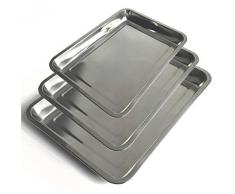 Happy Friends - Plateau de Service Rectangulaire - Acier Inoxydable - Set 3