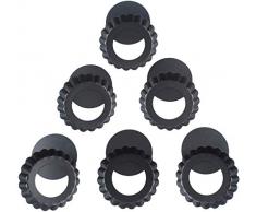 Plat a Tarte Lot de 6 Moule à Tartelettes Moule avec Fond Amovible en Acier Noire Couleur Revêtement Anti-adhésif Ø10 cm