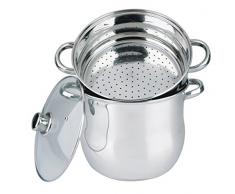 Haussmann Héritage® - Couscoussier/Cuit Vapeur/Faitout 3 en 1en Acier Inoxydable -Tous Feux Dont Induction (4 Litre/Diamètre:18cm) HM-0827/4L