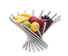 Corbeille à Fruits - créative Pliable en Acier Inoxydable Coupe à Fruits - Corbeille à Fruits avec Rotation antirouille - Unique Forme Spirale Cuisine Décoration de Table