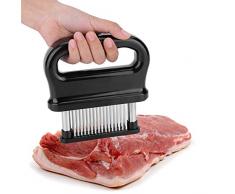 Attendrisseur de viande avec brosse de nettoyage pour outil de cuisson de cuisine en acier inoxydable pour lame de steak attendrissant