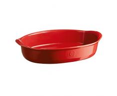 Emile Henry EH349054 Grand Plat à Four Ovale, Céramique, Rouge Grand Cru,, 41, 5 x 26, 5 x 9 cm