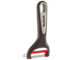 Tefal K2071814 Ingenio Eplucheur Fruit et Légumes à lame curvée ustensile de cuisine noir et rouge sans bisphénol A
