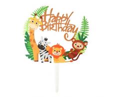 Toyvian Toppers Animaux Acrylique Cupcake - Choix de gâteau Animaux Jungle Mignons décoration de gâteau danniversaire de bébé Douche bébé