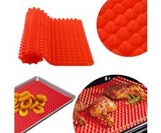 Ordel anti-adhésif Fat réduire en silicone Pyramide plaque de cuisson Tapis de cuisson plaque de cuisson de feuilles
