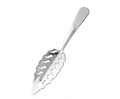 Hemoton Cube en Acier Inoxydable Sucre passoire Louche Passoire à Glace Passoire Cuillère à Fente Passoire à Bar Absinthe Filtre Cuillère Ustensile de Cuisine (Feuilles Argent)