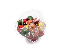 Verre Collection Porte-capsules hexagonaux en plexiglas Compatible pour Nespresso Vertuoline, K-Cups, Dolce Gusto, Clear Dispenser, Storage Solution