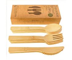 Pandabode Couverts jetables en bambou 17cm bambou