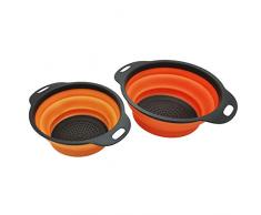 inherited 2 pièces Passoire Pliable Silicone, passoires de cuisine pliables, Pliable Passoire Pliante Cuisine Fruit Basket idéal pour égoutter les pâtes, les légumes, les fruits