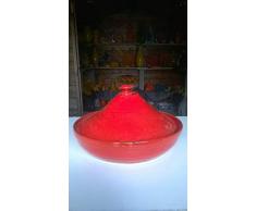 Tajine en terre réfractaire, tourné et émaillé main