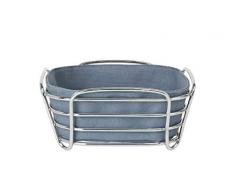 blomus DELARA Panier à Pain Acier Chromé Coton Flint Stone S