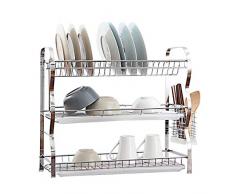 JUEYAN Égouttoir Vaisselle 3 étages - Égouttoir à Couverts - Plateau d’égouttement – Montage Facile
