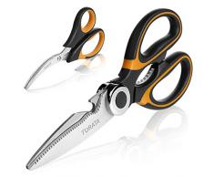 TURATA Ciseaux de cuisine multifonctions Set Ciseaux fins en acier inoxydable Ciseaux à volailles tranchants Ciseaux ménagers Ciseaux à usages multiples pour viande, écrevisses, crabe, poisson