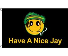 1000 Flags Have A Nice Jay Marijuana Dénoyauteur Emoji 5 X3 Drapeau (150 cm x 90 cm)