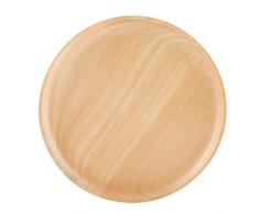 Plat rond en bois de hêtre écologique Plat à fruits Plateau à dessert pour les utilisations quotidiennes ou cadeaux Plateau en bois de hêtre Plateaux à pizza ronds Pain Plat à vaisselle plat