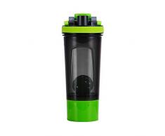Shaker Pour Protéines, Avec Deux Récipients De Stockage Et Un Bac À Pilules, Un Flacon-Shake Pour La Nutrition De Leau De Gymnastique Portable Et Durable Sans BPA Et Étanche, 700 Ml,Green