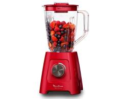 Moulinex LM420510 Blender Mixeur Électrique Blendforce Capacité 2L Smoothie Soupe Fruits Légumes Glace Pilée 600W Rouge