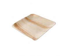 BIOZOYG Haute qualité dassiette en Feuille de Palmier | 25 pièces dassiettes Rectangle du Feuille Palmier 25 x 25 cm | Bio jetable Vaisselle pour fête Rapidement décomposable