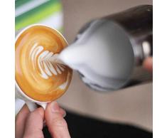 Milopon Pot à Lait en Acier Inoxydable avec Échelles de Mesure pour Mousse de Lait Faire Cappuccino Café (100ml)