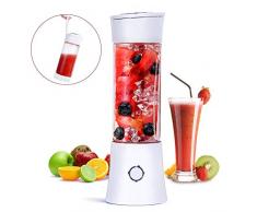 Mini Blender des Smoothies, Fityou Mixeur Blender Portable USB, 6 Lames Enduites de Titane, Base de Moteur en Acier Inoxydable, Blender Portable 480ml pour Sport et Voyage,Sans BPA, 100W