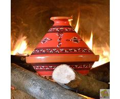 Tajine Tatoué rouge - D 23 cm traditionnel