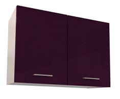Berlioz Creations Haut Meuble de Cuisine 2 Portes, Panneaux de Particules, Aubergine, 80 x 33,3 x 55,4 cm