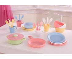 KidKraft 63027 Ensemble batterie de cuisine 27 pièces pour enfant Couleurs pastel Ustensiles et accessoires pour enfant