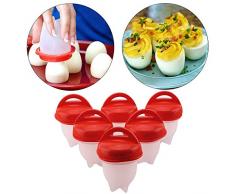 KingSaid 6PCS Pocheuse à Oeuf - Easy Eggs Cooker Coquetier Gel de Silice de Qualité Alimentaire - antiadhésif en Silicone