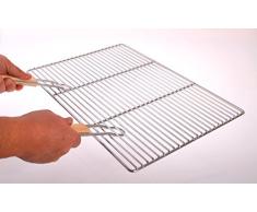 Grill en acier inoxydable 84 x 40 cm avec 2 poignées, V2 A pour barbecue 4 Bols Baguettes/6 mm, rectangulaire, feu cheminée panier
