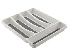 Mondex PLS261-00 Range Couverts pour Tiroir de Cuisine 5 Compartiments, Plastique, Blanc