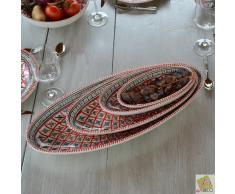 Plat ovale Bakir rouge - L 53 cm